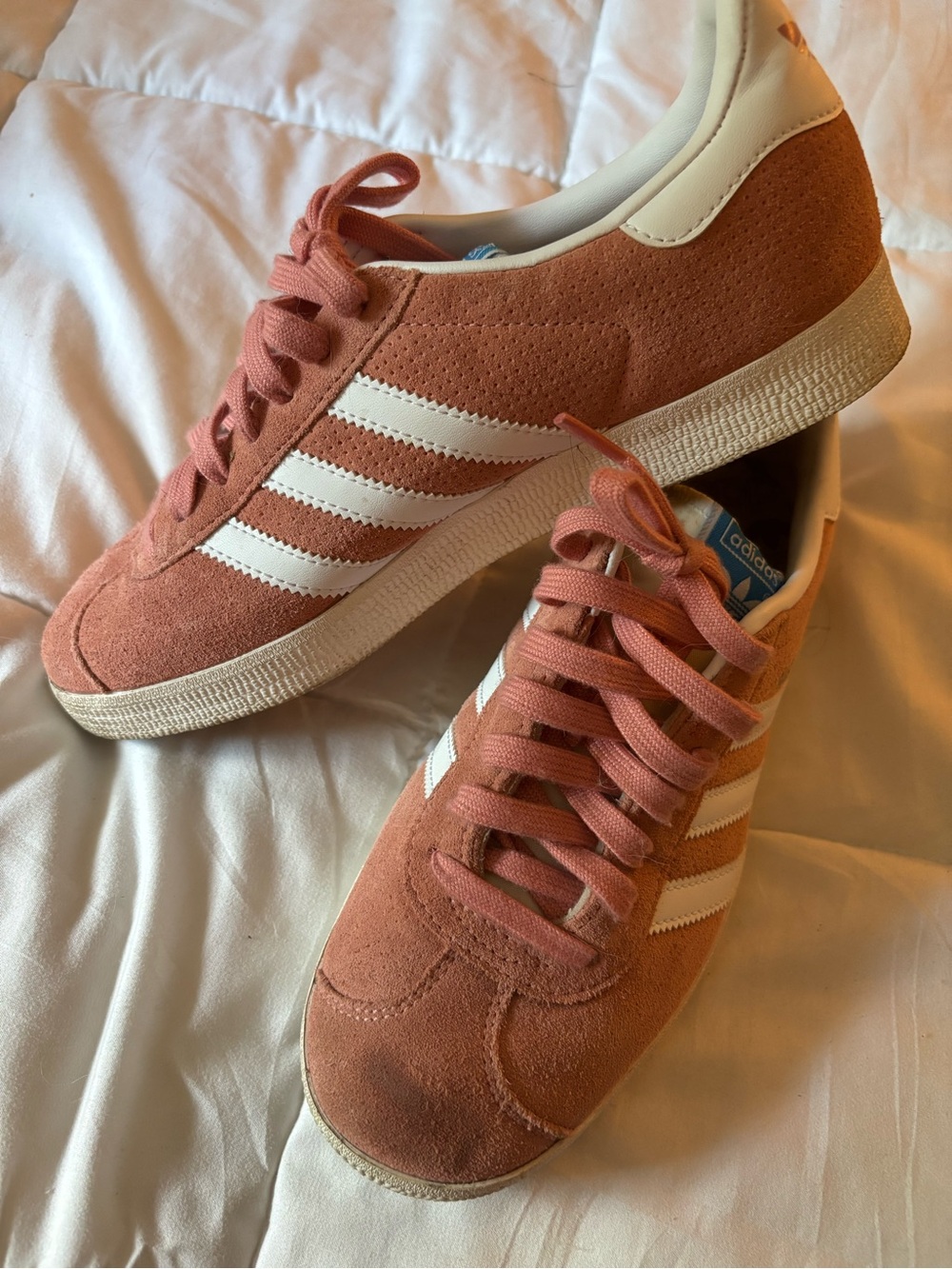 Adidas Women's Gazelle Suede Sneakers in Coral Pink